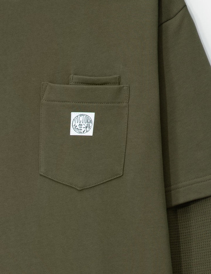 Waffle Sleeve Double Pocket T-shirt