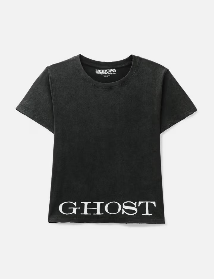 "Caspian" Ghost Fitted T-Shirt In Washed Black