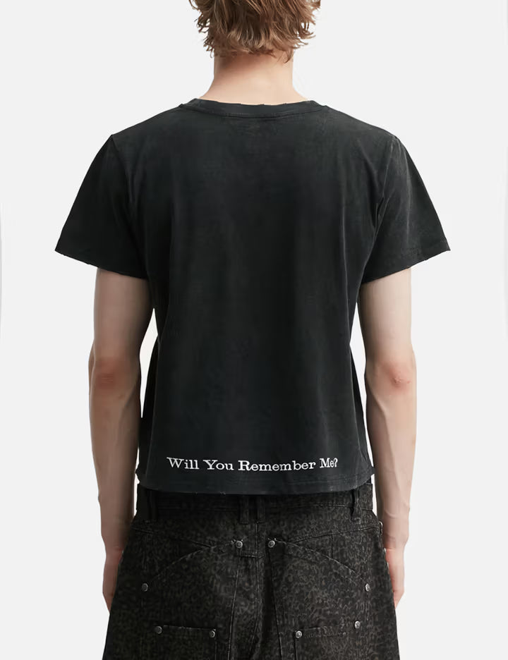 "Caspian" Ghost Fitted T-Shirt In Washed Black