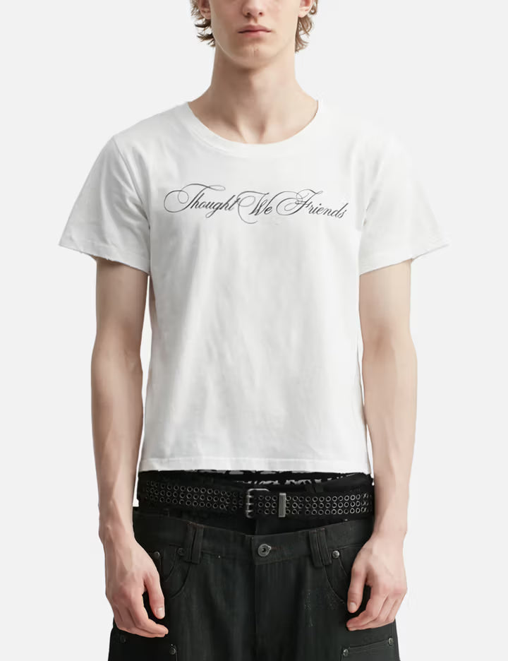 "Sera" Cursive Fitted T-Shirt In White