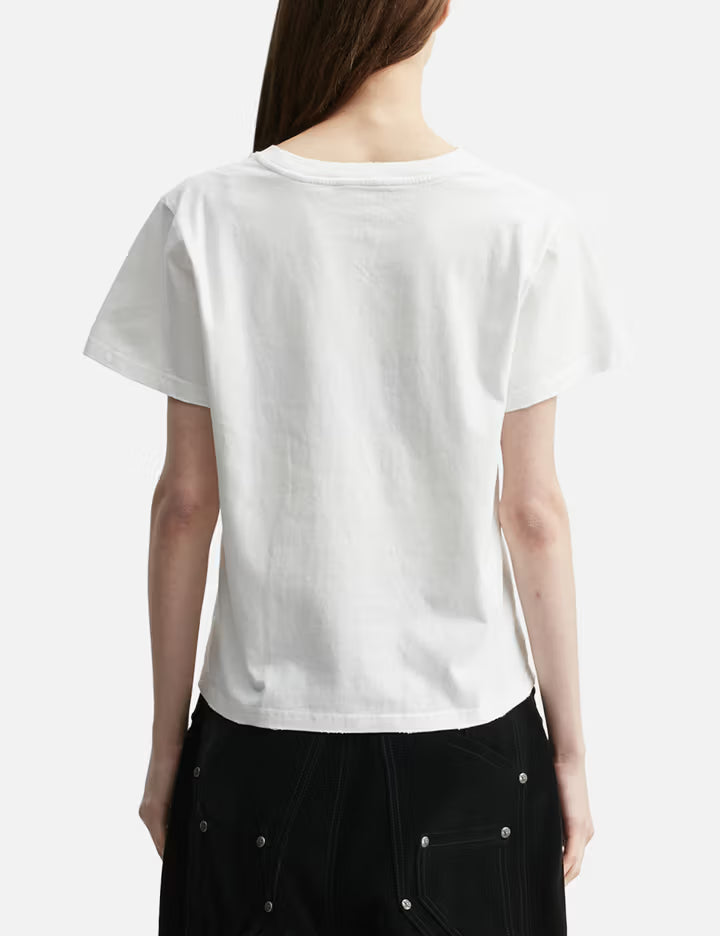 "Sera" Cursive Fitted T-Shirt In White