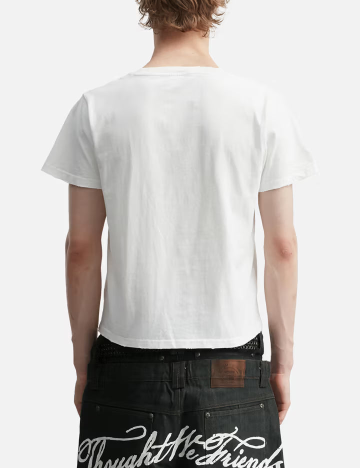 "Sera" Cursive Fitted T-Shirt In White
