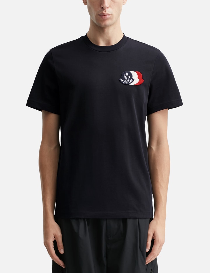 Embroidered Tricolour Logo Cotton T-Shirt