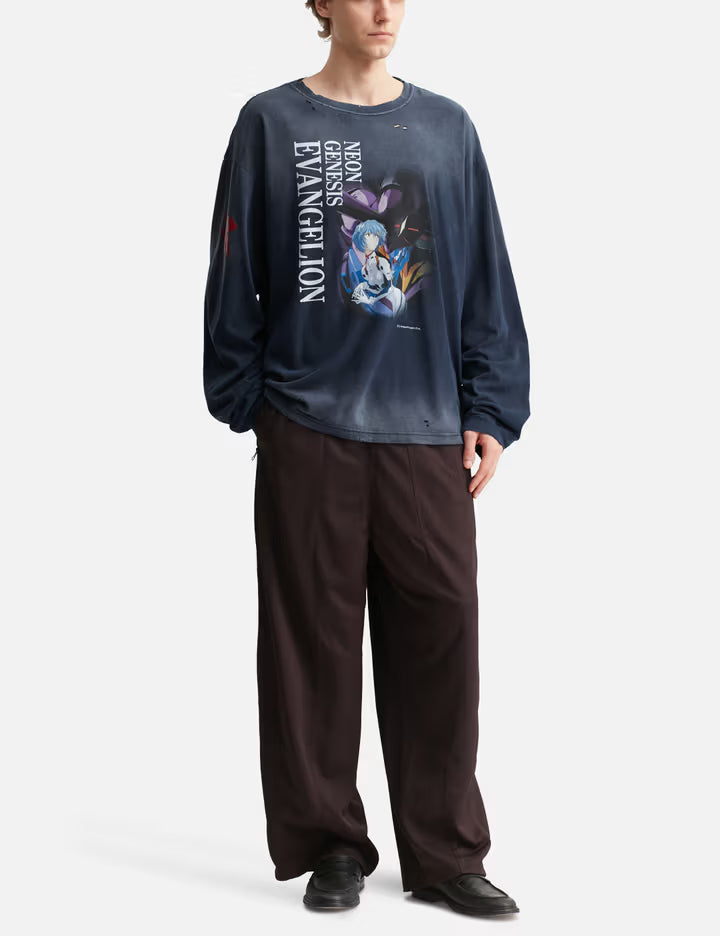 Neon Genesis Evangelion X Protocol-Index Overdyed Vintage Neon Genesis Evangelion Long Sleeve