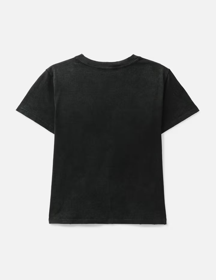 "Sera" Cursive Fitted T-Shirt In Washed Black