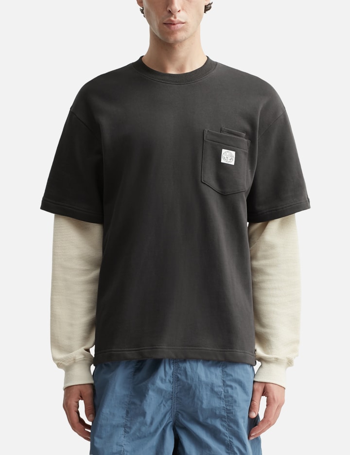 Waffle Sleeve Double Pocket T-shirt