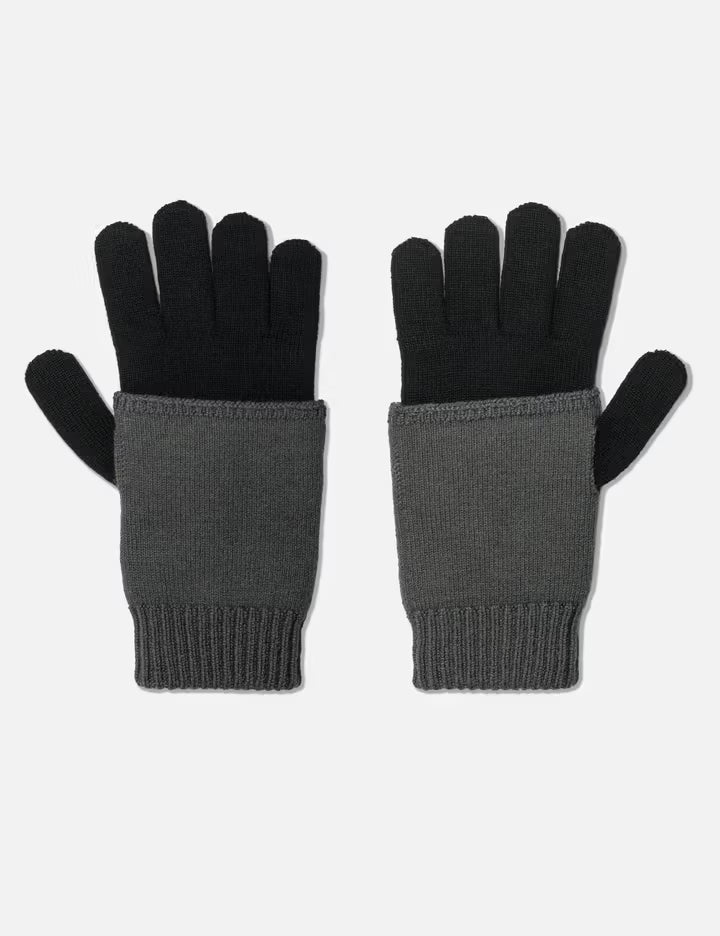 Two-Tone Knit Gloves