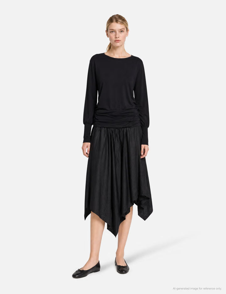 Unbalanced Satin Skirt