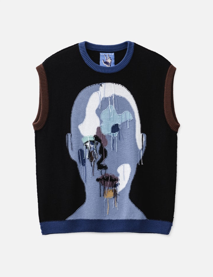 Reverse Knit Patchwork Face Vest