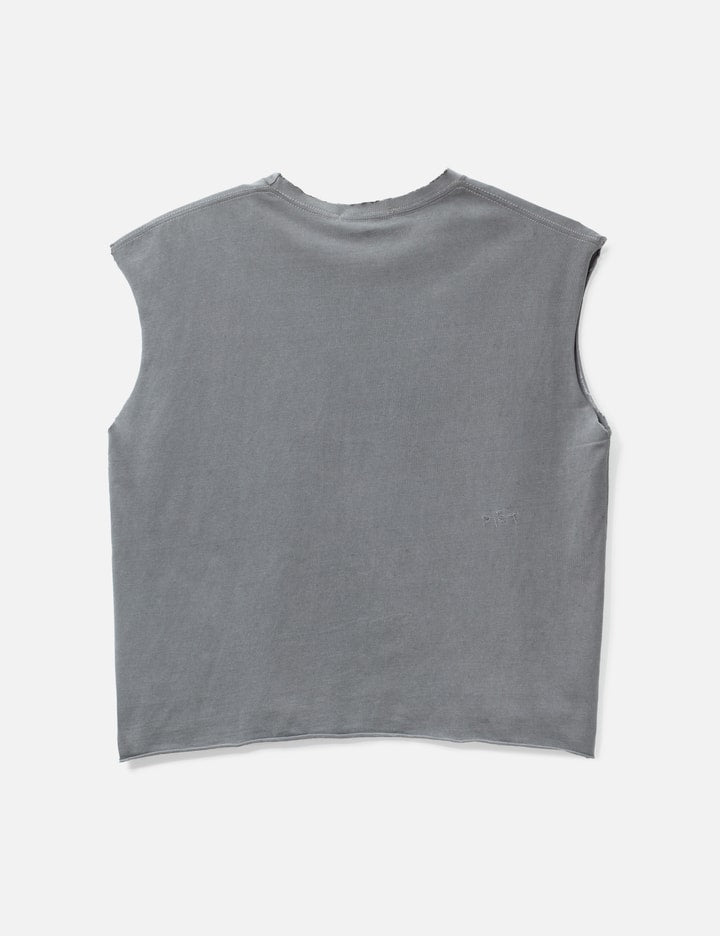 Oversized Raw Edge Sleeveless T-Shirt