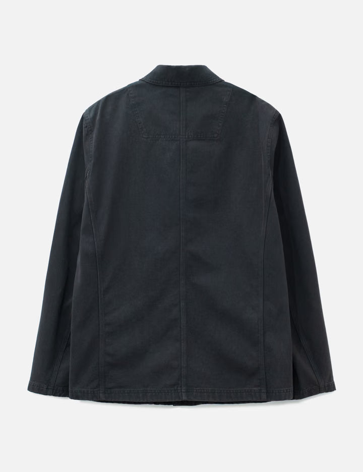 Washed Curved Seam Cotton Blazer