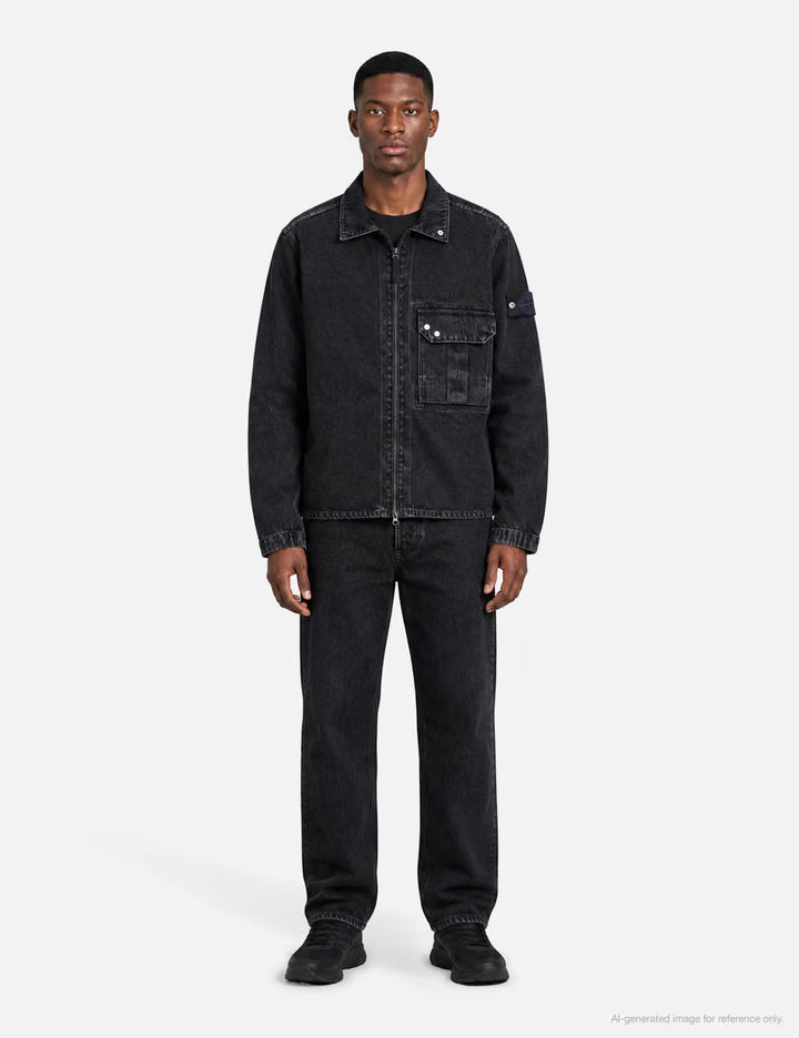 Washed Denim Comfort-Fit Overshirt