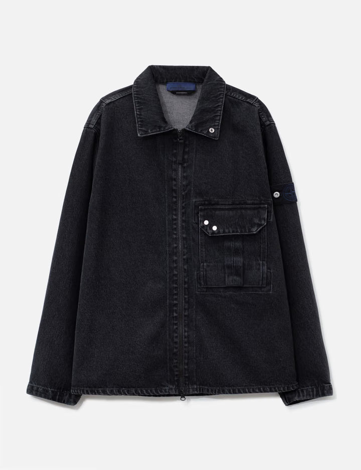 Washed Denim Comfort-Fit Overshirt