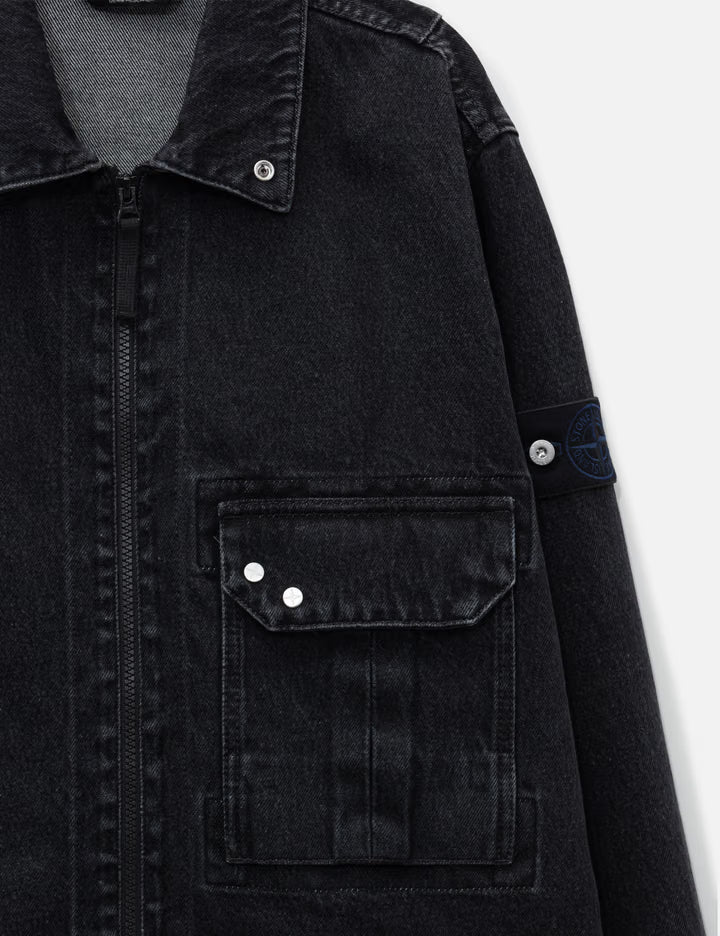 Washed Denim Comfort-Fit Overshirt