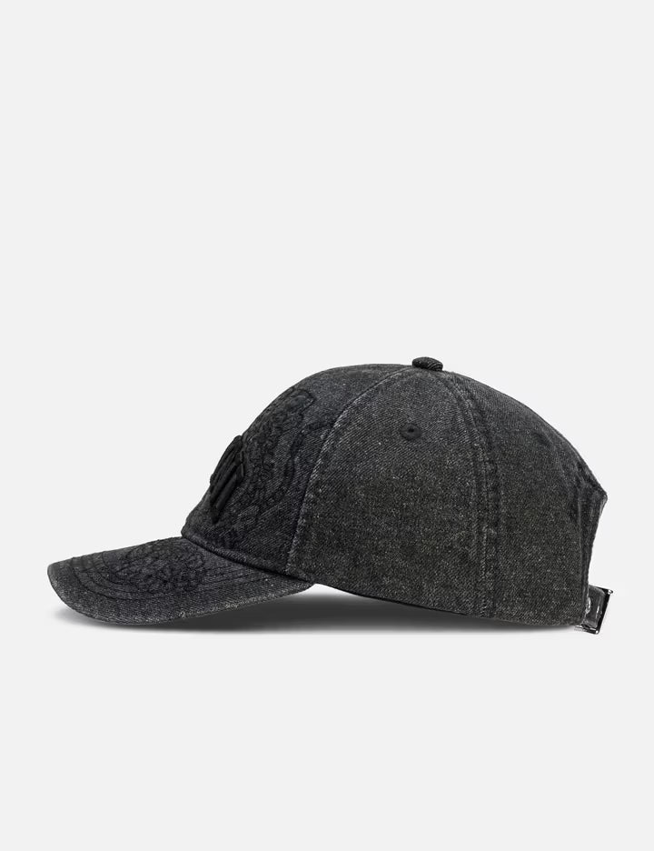 Washed Embroidery Denim Cap
