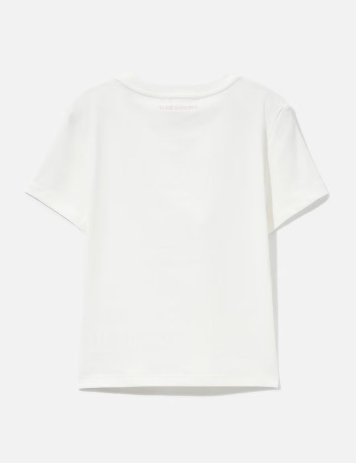 White Squirrel Printed Stretch Short Sleeve Top