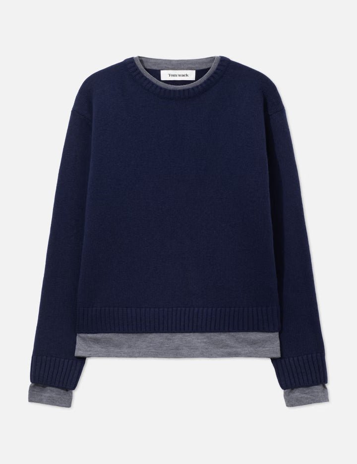 Wool Blend Layered Knit