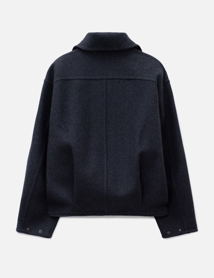 Wool Cashmere Balloon Silhouette Blouson