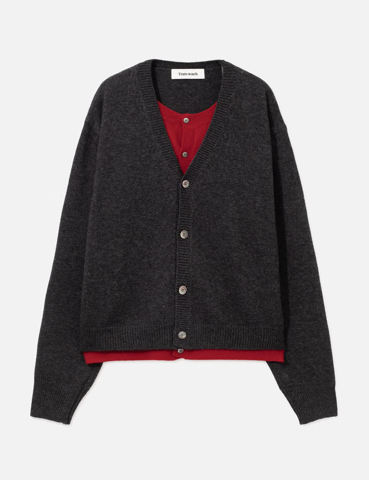 Wool Layered Cardigan
