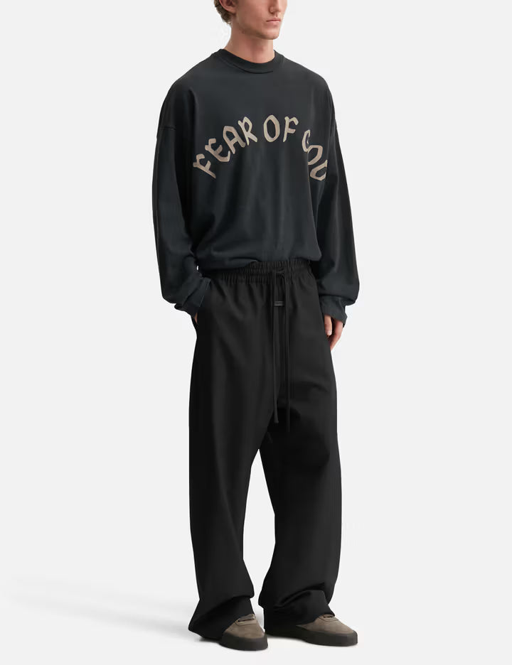 Wool Ripstop Wide Leg Drawstring Pants