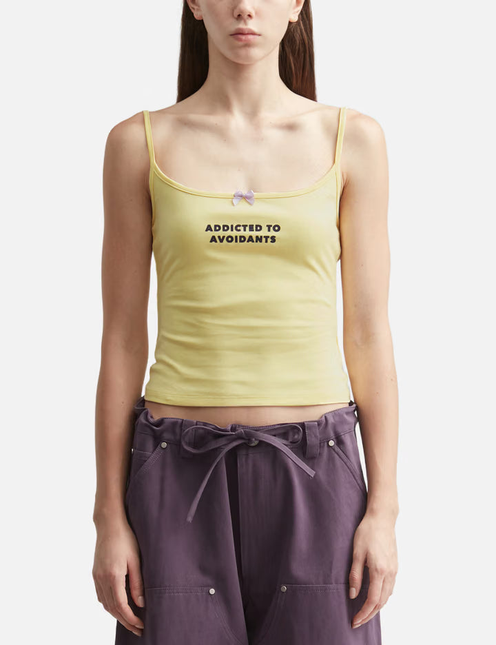 Yellow Print Strap Tank Top