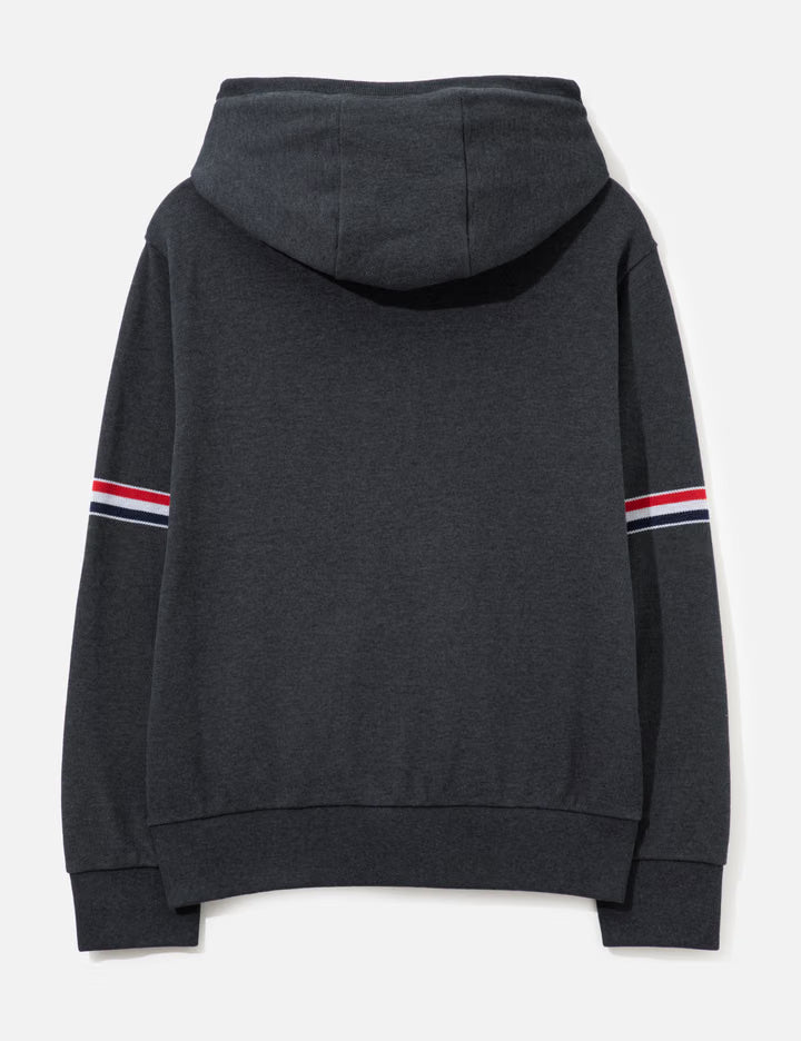 Zipper Hoodie With Striped Armbands