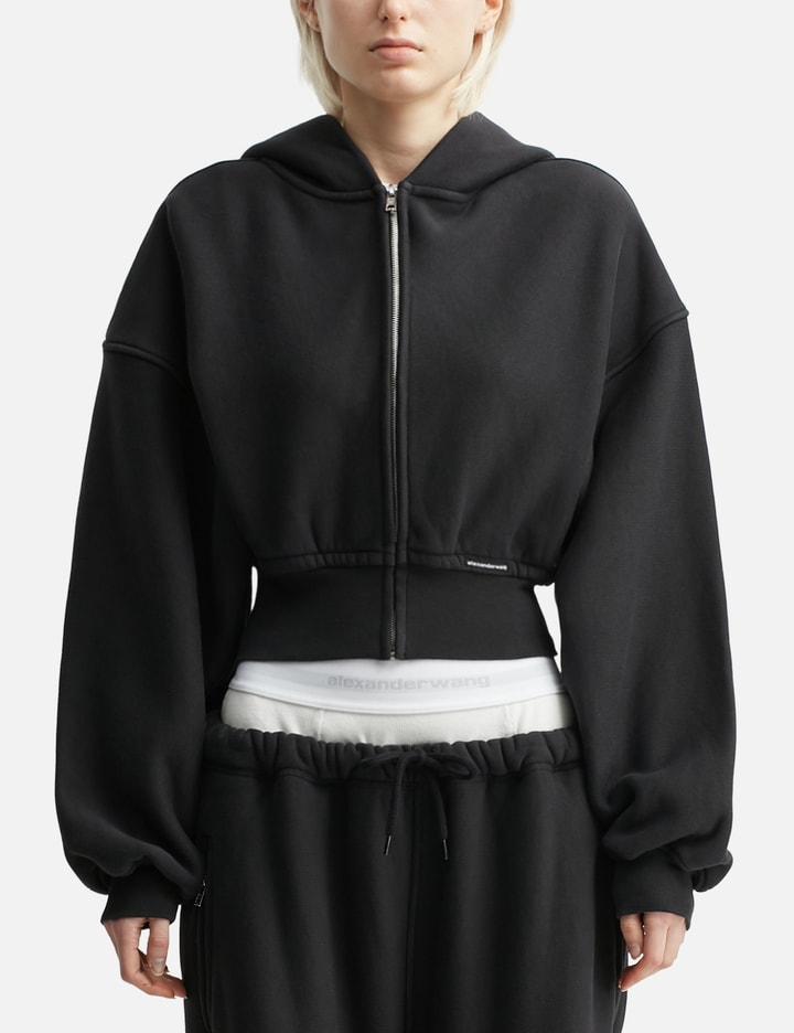 Cropped Zip Up Hoodie