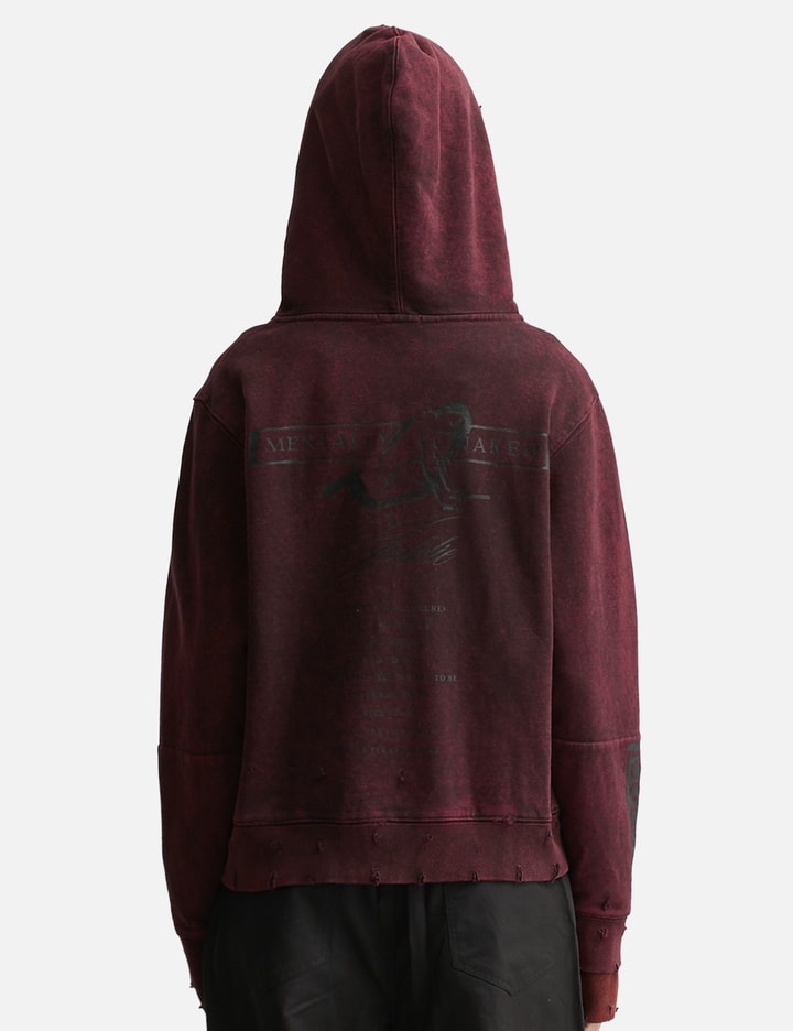 Distressed GC Curved Red Zipper Hoodie