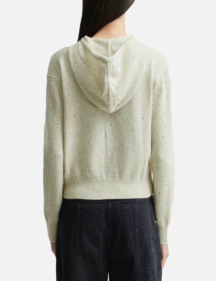 Eyelet Knit Hood Zip Up