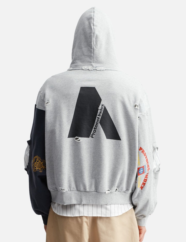 Reconstructed Sweatshirts Zip Hoodie