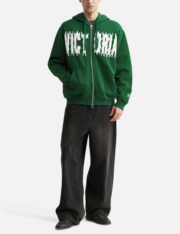 Spiky Script Zip Hooded Sweatshirt