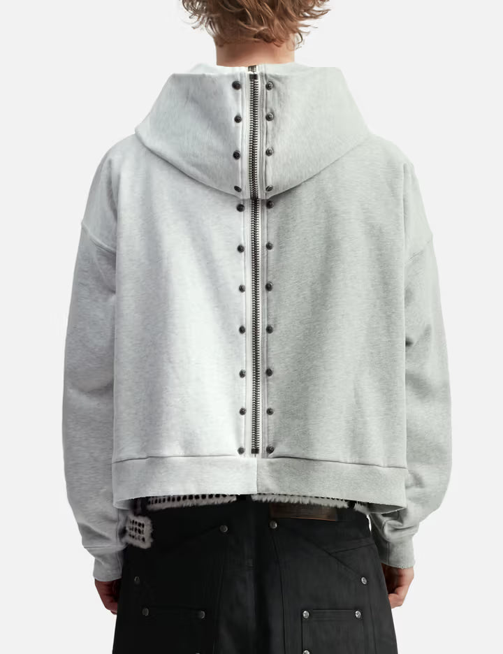 "Nyra" Two-Toned Zip-Up Hoodie With Detachable Fur Trim Hood