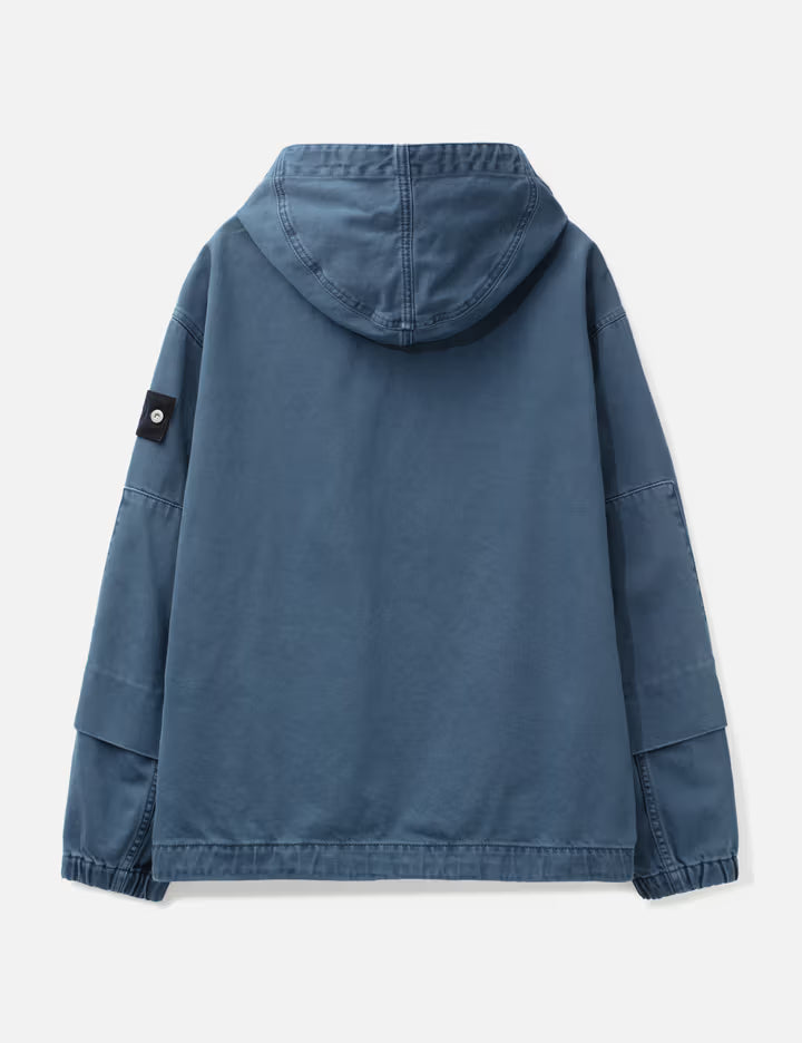 Light Bull Denim Indigo Hooded Zipper-Up Jacket