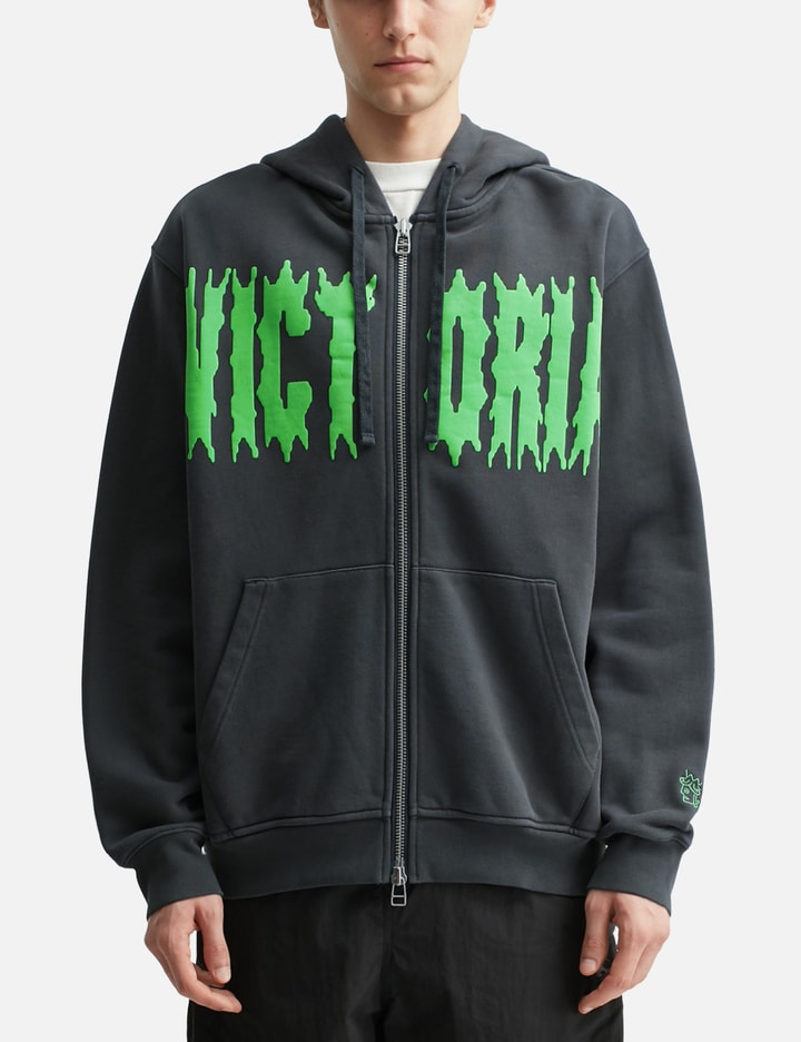 Spiky Script Zip Hooded Sweatshirt