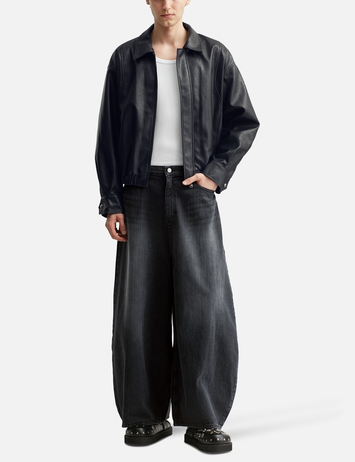 Eco-Leather Bomber Banded Jumper