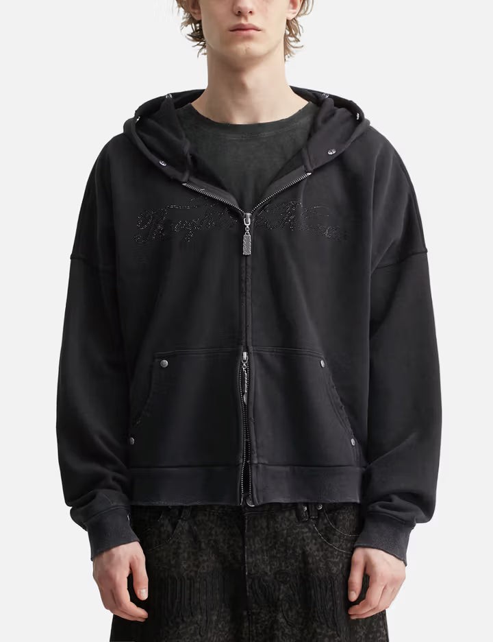 "Nyra" Zip-Up Hoodie With Detachable Fur Trim Hood