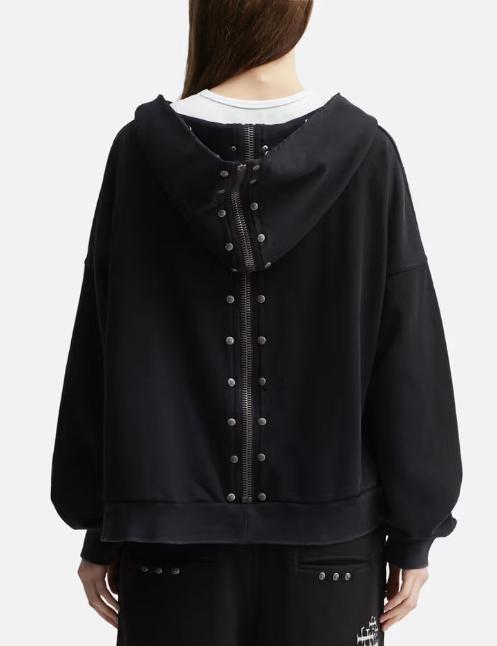 "Nyra" Zip-Up Hoodie With Detachable Fur Trim Hood