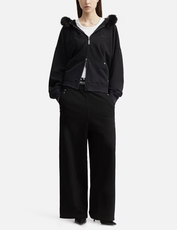 "Nyra" Zip-Up Hoodie With Detachable Fur Trim Hood