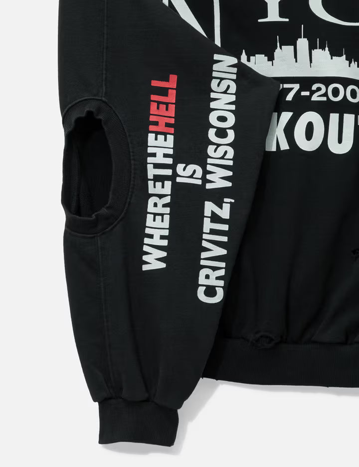 Reconstructed Sweatshirts Zip Hoodie