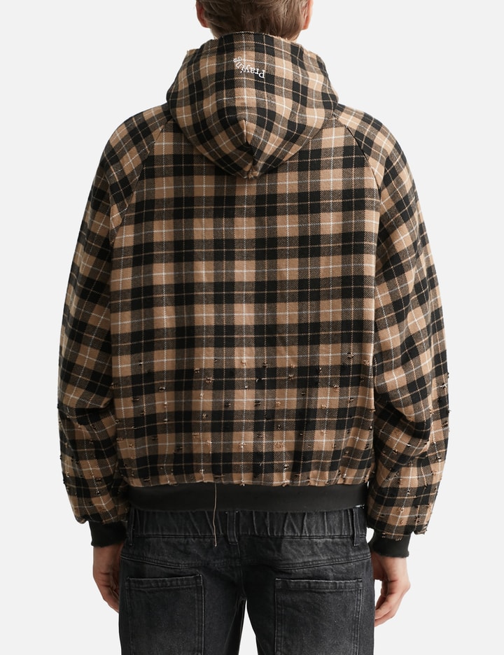 Plaid Shearling Hoodie