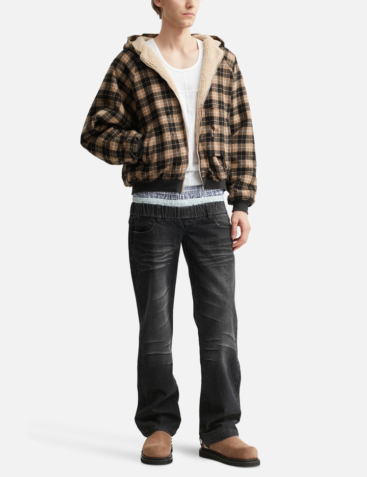 Plaid Shearling Hoodie