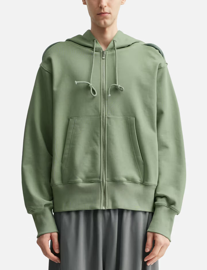 Reverse Round Hem Zip Hoodie