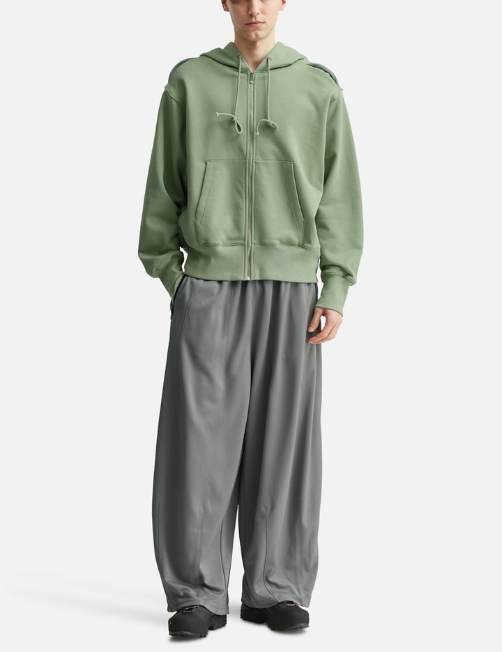 Reverse Round Hem Zip Hoodie