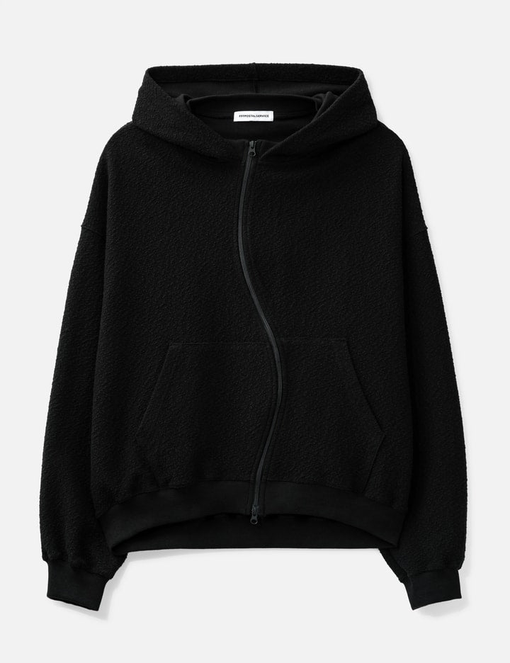 Curved Zip-Up Round Hem Hoodie