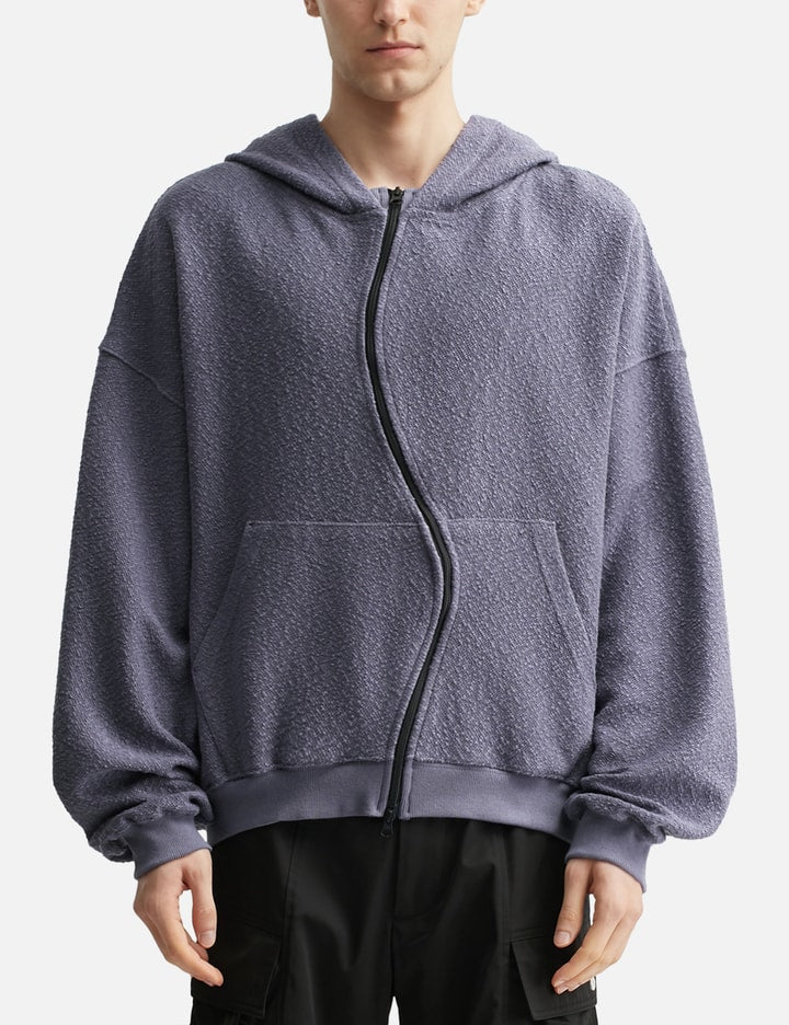 Curved Zip-Up Round Hem Hoodie
