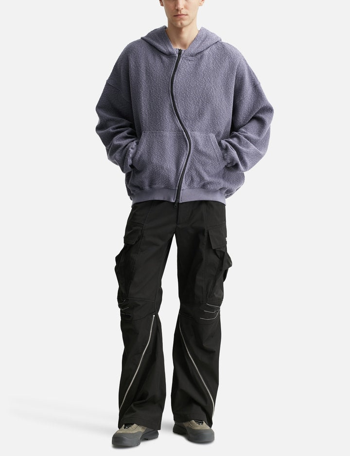 Curved Zip-Up Round Hem Hoodie