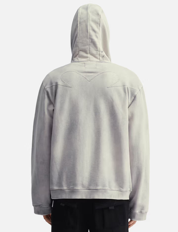 Three Zip Hoodie Dusty White