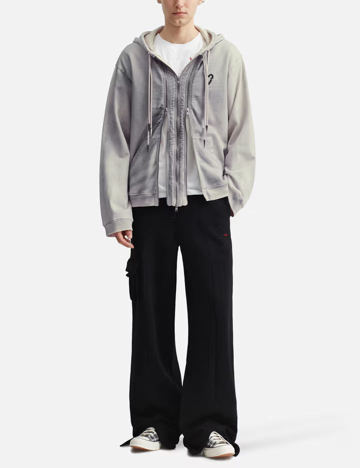 Three Zip Hoodie Dusty White