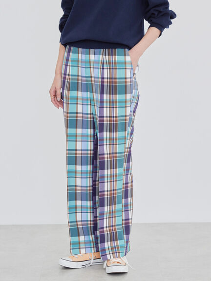 Celana Motif Kotak Jenner Check Straight Pants Bobo Tokyo