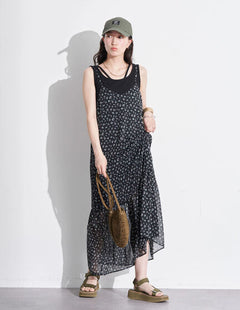 Dress Motif Bunga Koriyama Flower Print Cami Dress